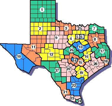 Map of Workforce Development boards across Texas.