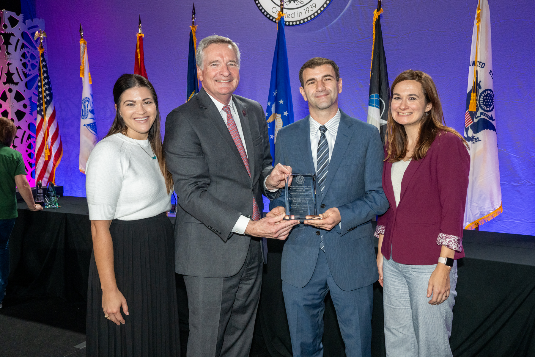 The Public Policy Research Institute (PPRI) at Texas A&M University has been awarded the Michael K. Moore Award for Research and Writing in the Area of Indigent Defense by the State Bar of Texas.